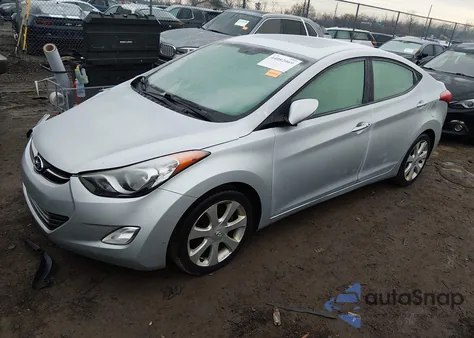 2012 Hyundai Elantra Limited z USA, uszkodzony, nr VIN 5NPDH4AE0CH102580